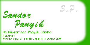 sandor panyik business card
